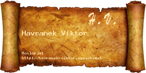 Havranek Viktor névjegykártya